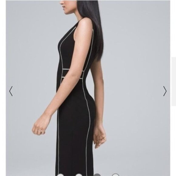 White House Black Market Dresses & Skirts - NWOT White House Black Market Contrast-Trim Sheath Dress - Black w/ Ecru